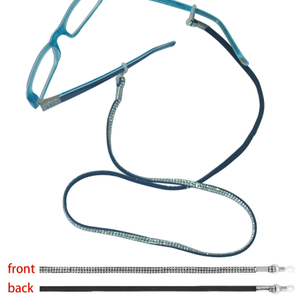 Brillenband aus PU-Leder, verziert mit Diamantimitationen 9424